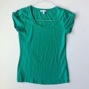 dELia*s Green Keyhole Sleeve T-Shirt, XS